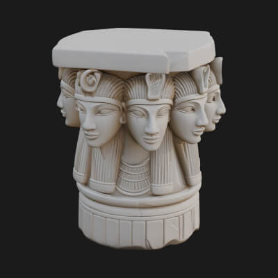 Hathor Head Capital Design 3 3D Print Model