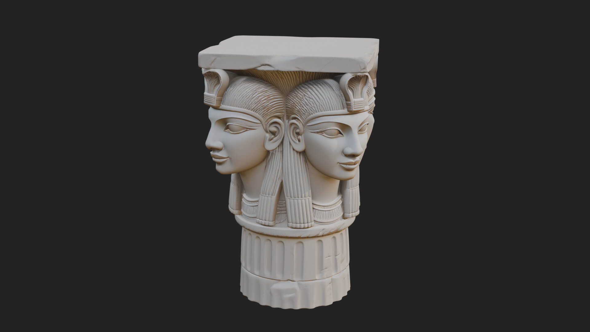 Hathor Head Capital Design 4 3D Print Model 3D Model