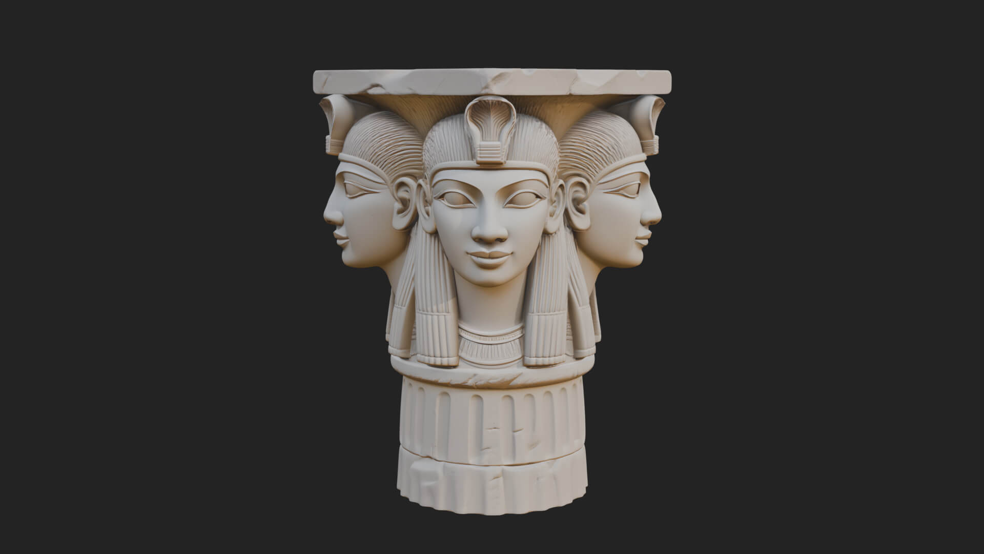 Hathor Head Capital Design 4 3D Print Model 3D Model