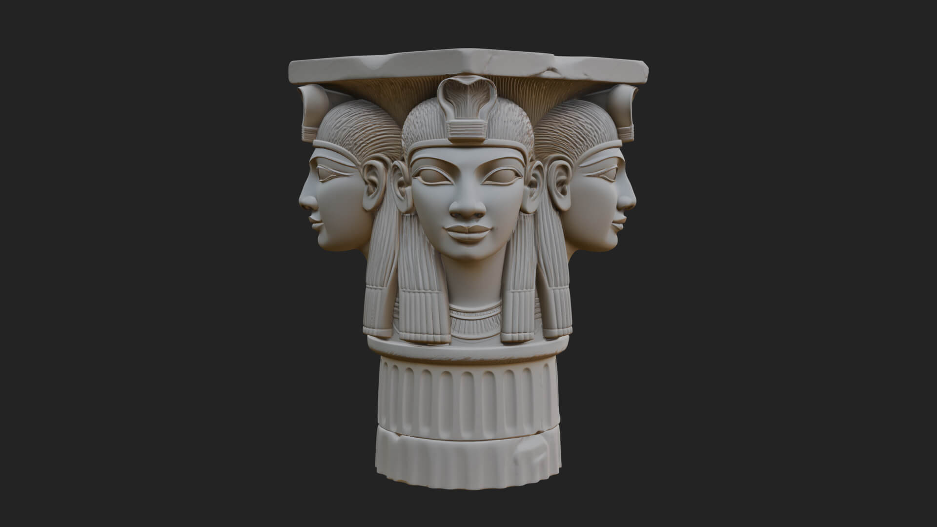Hathor Head Capital Design 4 3D Print Model 3D Model