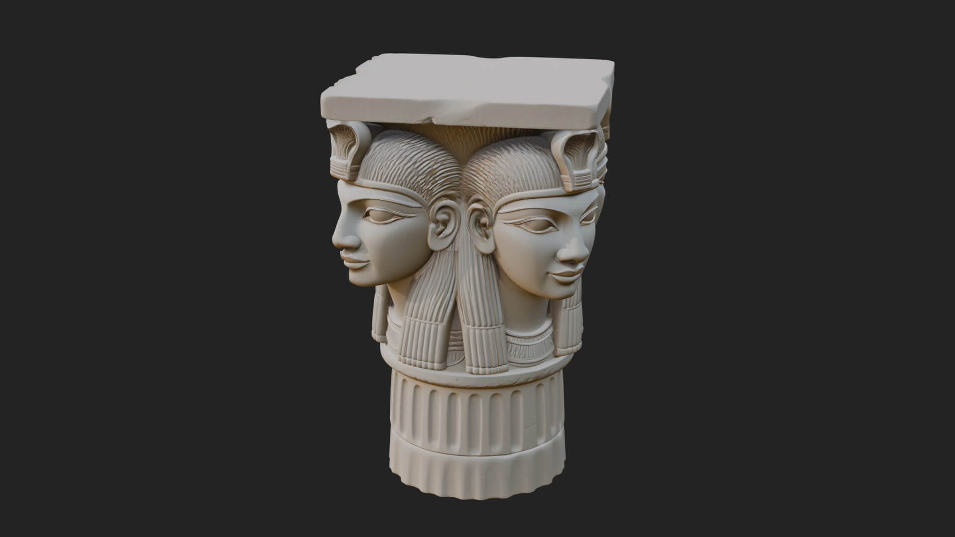 Hathor Head Capital Design 4 3D Print Model 3D Model