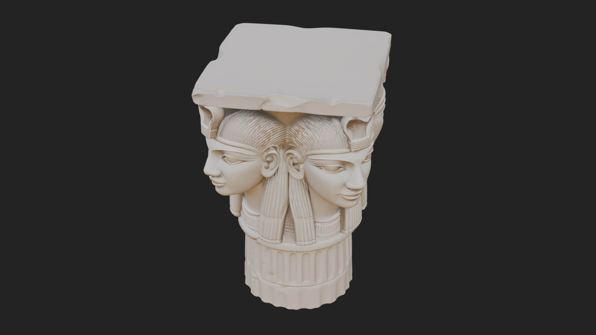 Hathor Head Capital Design 4 3D Print Model 3D Model