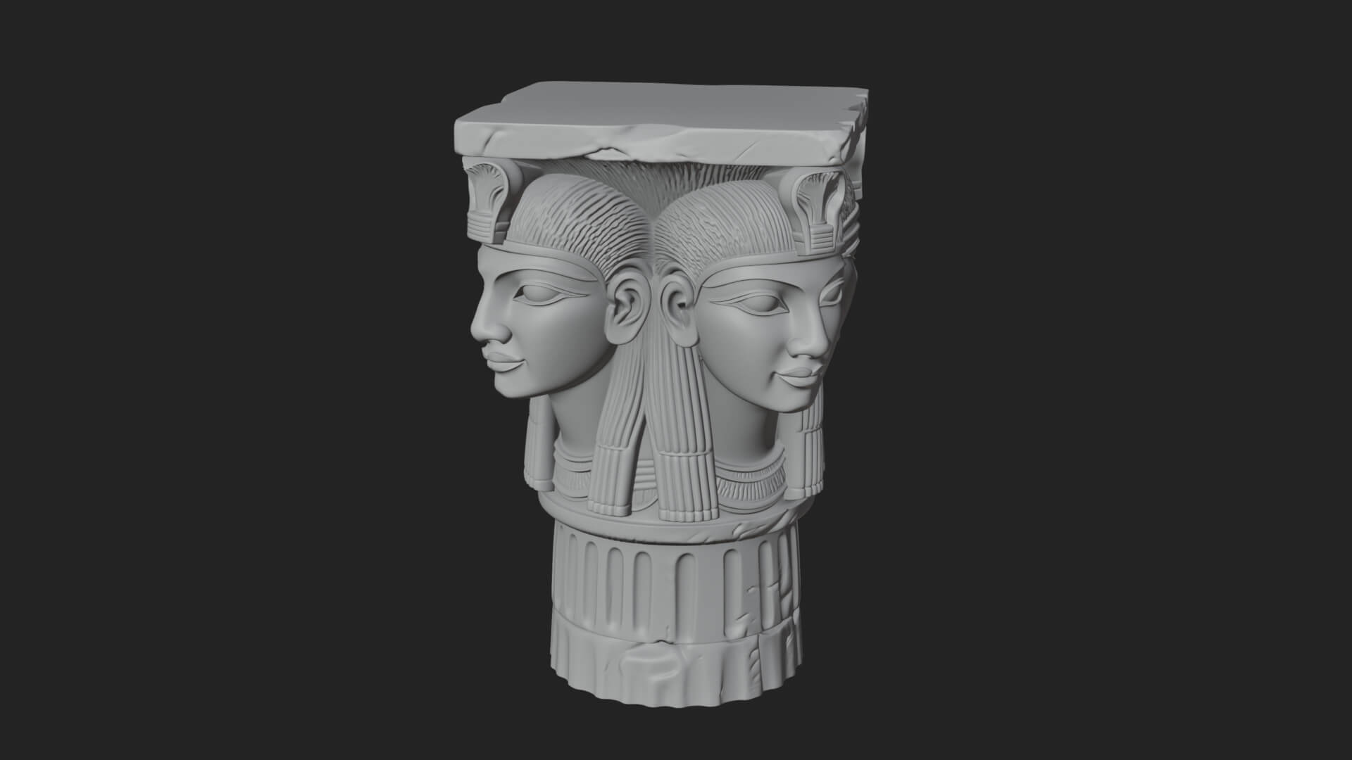 Hathor Head Capital Design 4 3D Print Model 3D Model