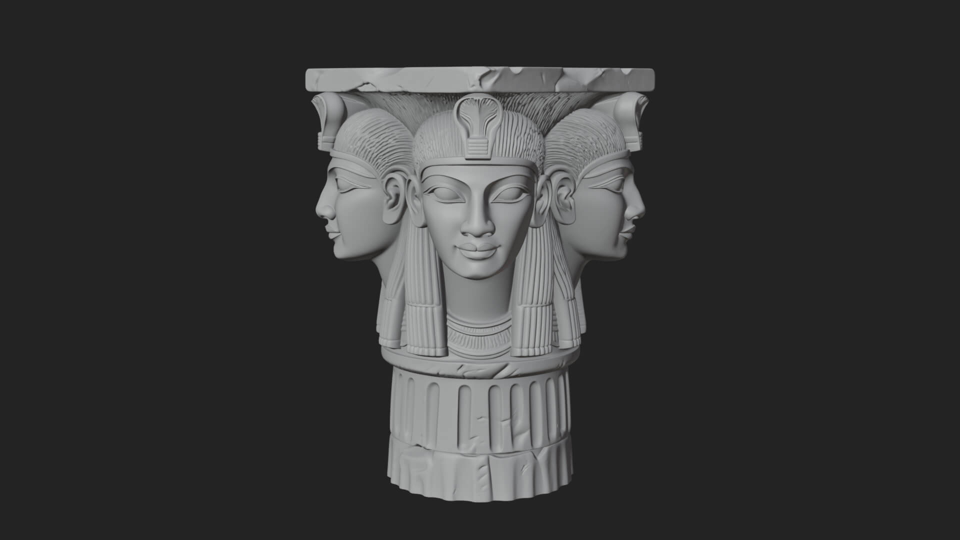Hathor Head Capital Design 4 3D Print Model 3D Model