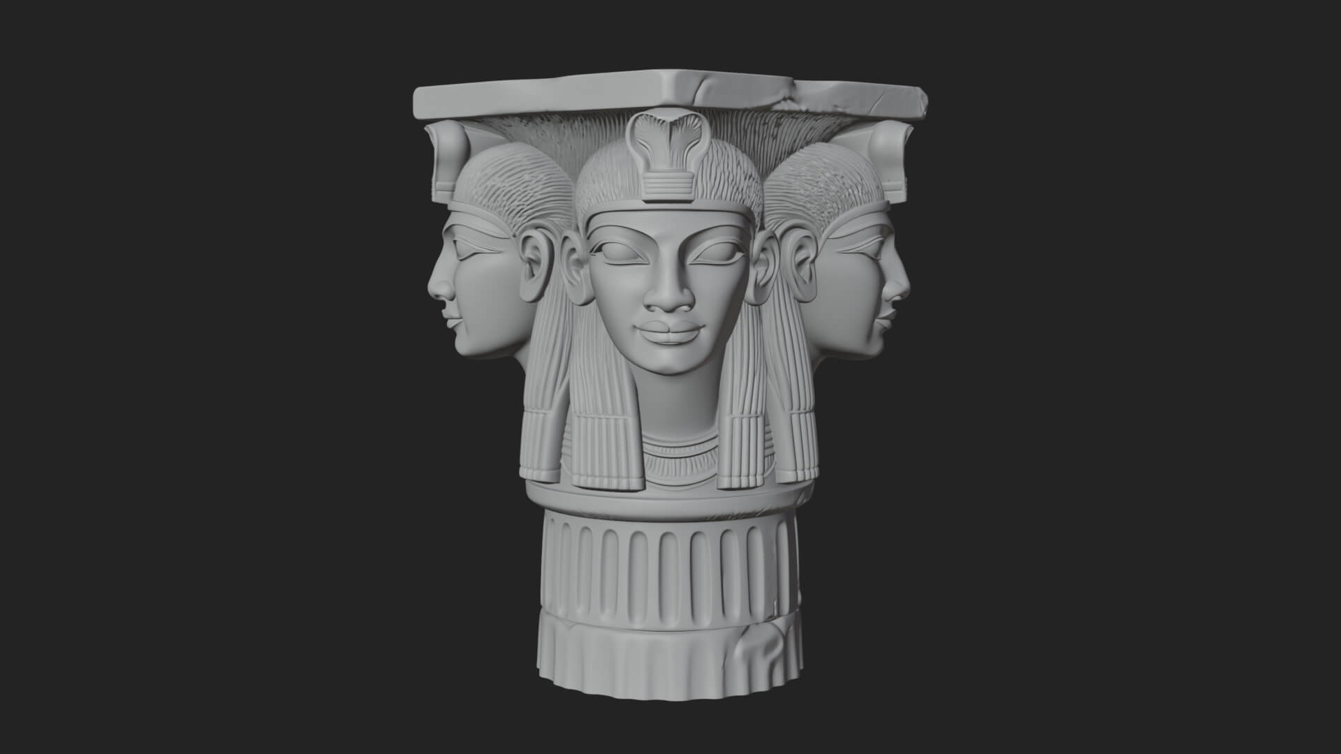 Hathor Head Capital Design 4 3D Print Model 3D Model