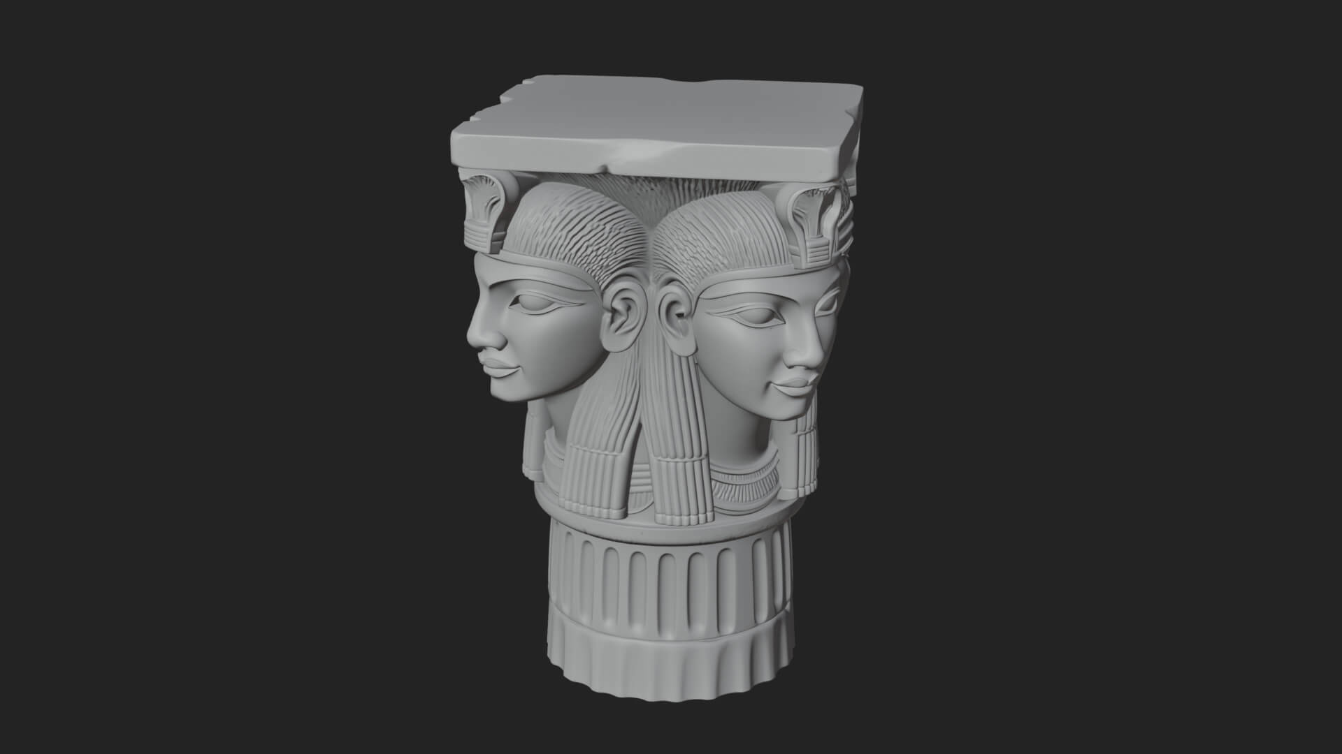 Hathor Head Capital Design 4 3D Print Model 3D Model