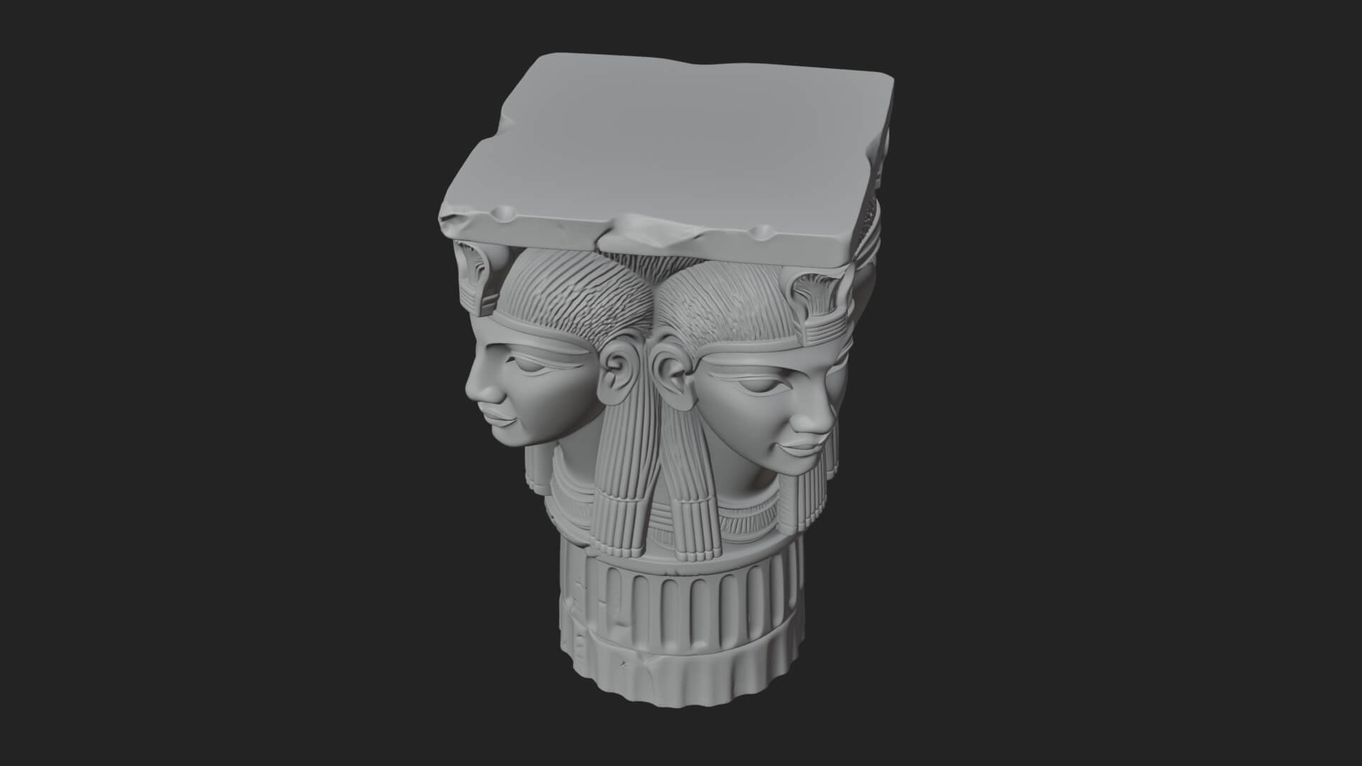 Hathor Head Capital Design 4 3D Print Model 3D Model