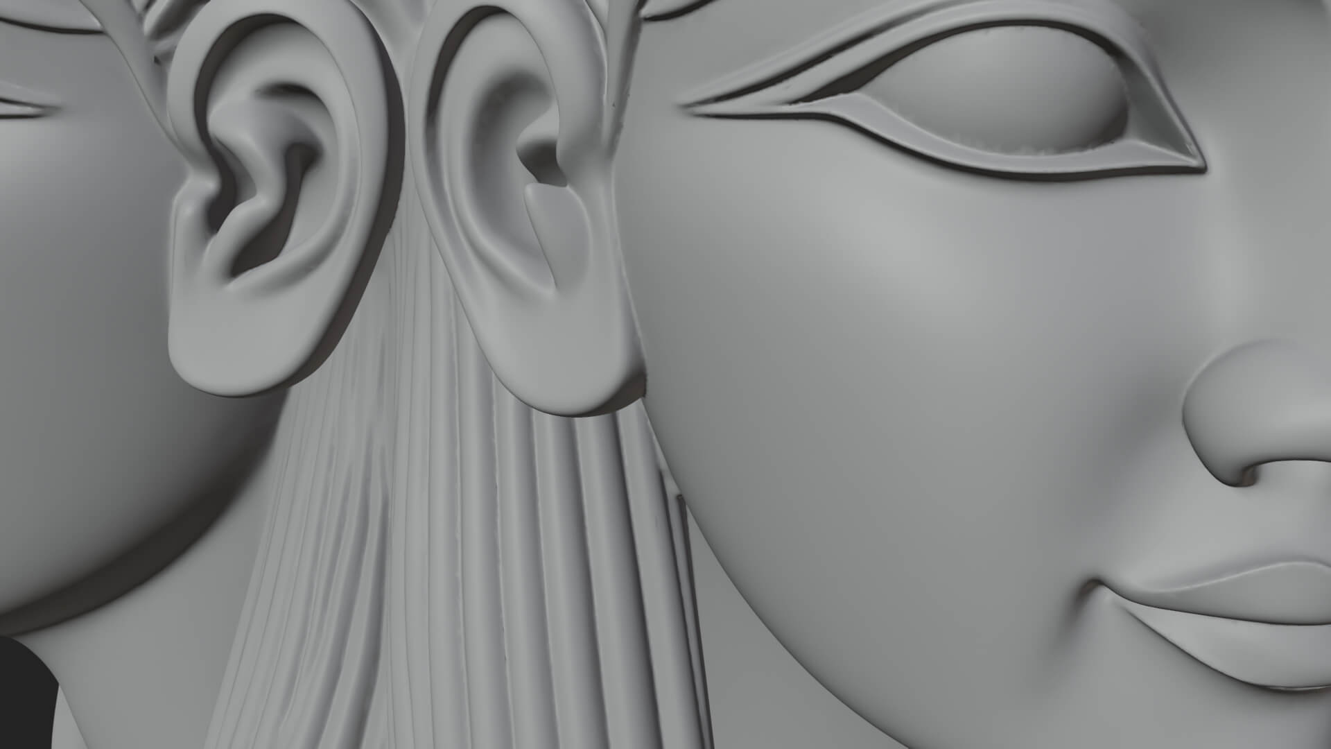 Hathor Head Capital Design 4 3D Print Model 3D Model