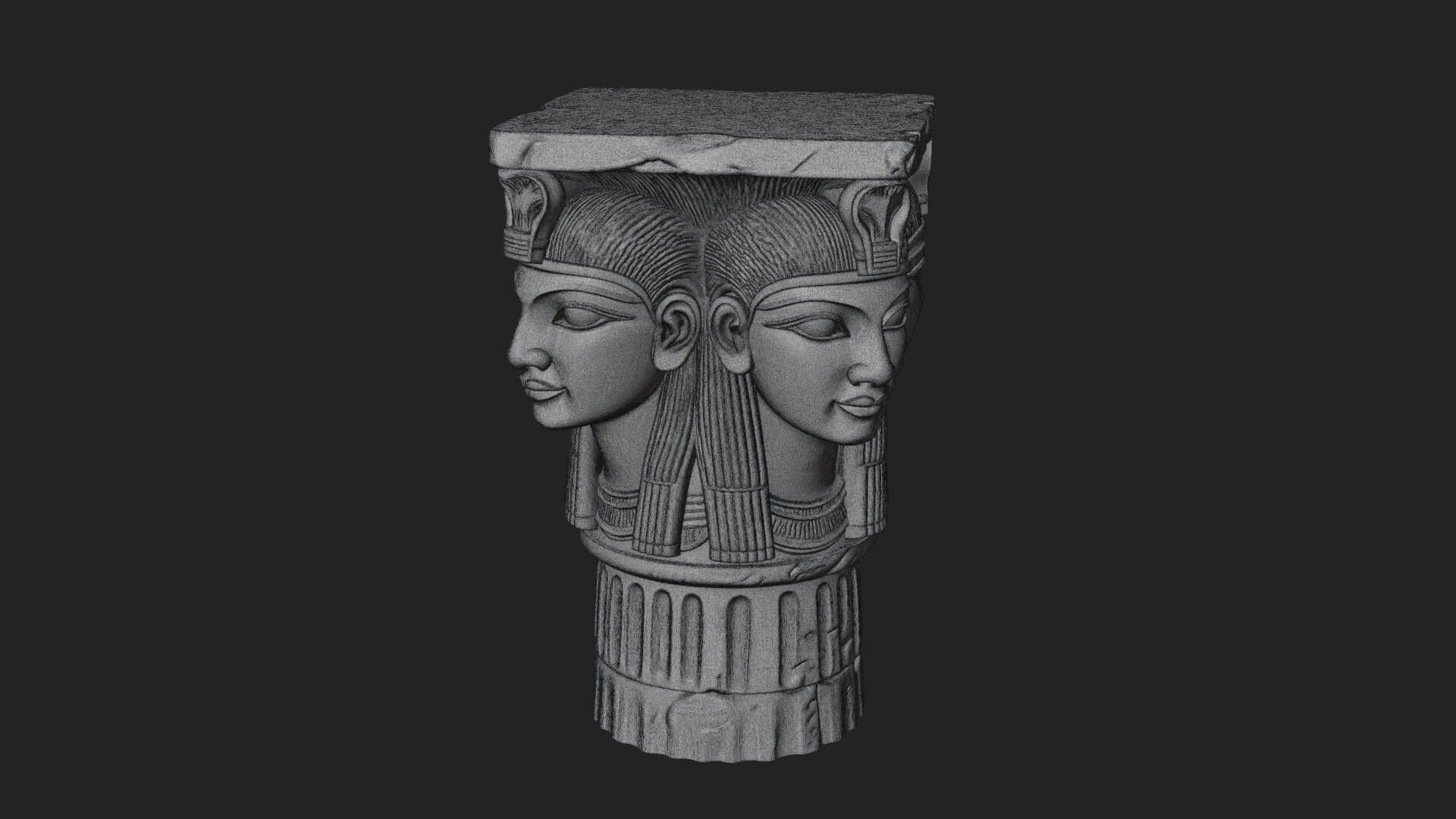 Hathor Head Capital Design 4 3D Print Model 3D Model