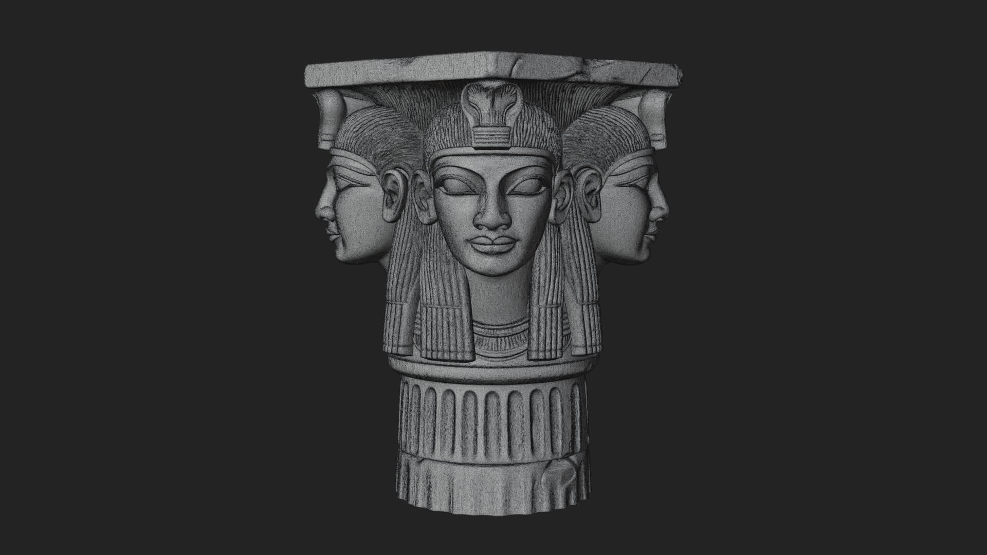 Hathor Head Capital Design 4 3D Print Model 3D Model