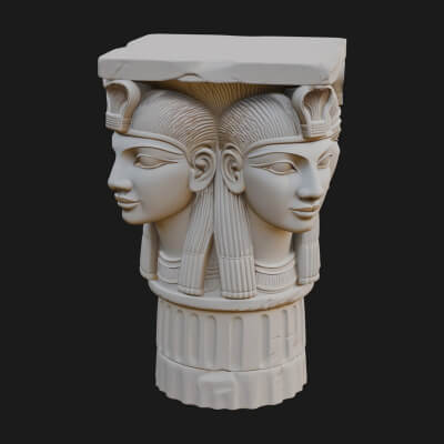 Hathor Head Capital Design 4 3D Print Model