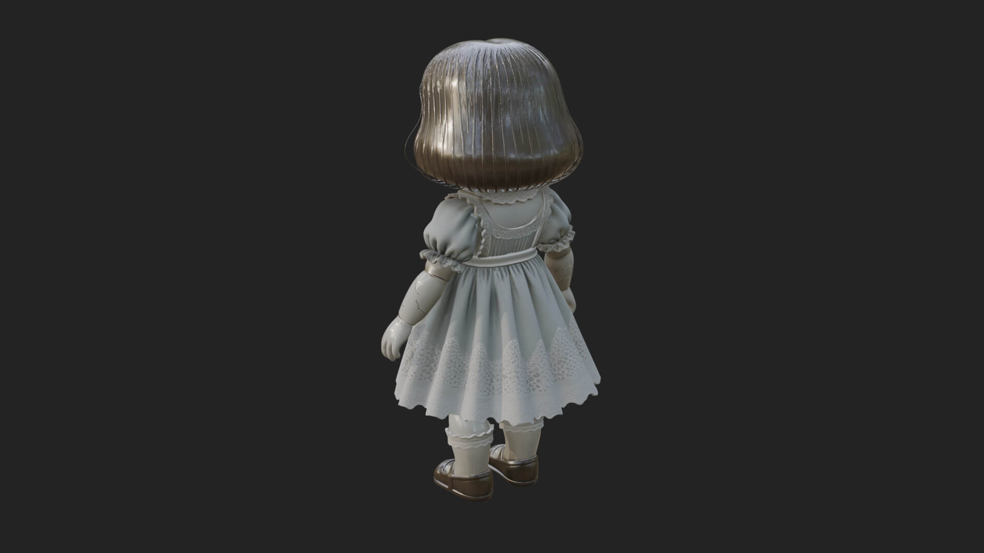 Haunted Porcelain Doll Statue Design 1 3D Print Model 3D Model