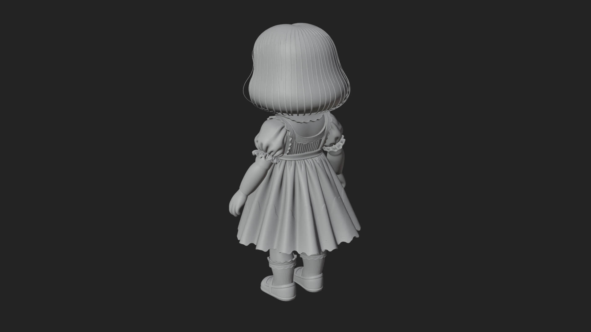 Haunted Porcelain Doll Statue Design 1 3D Print Model 3D Model