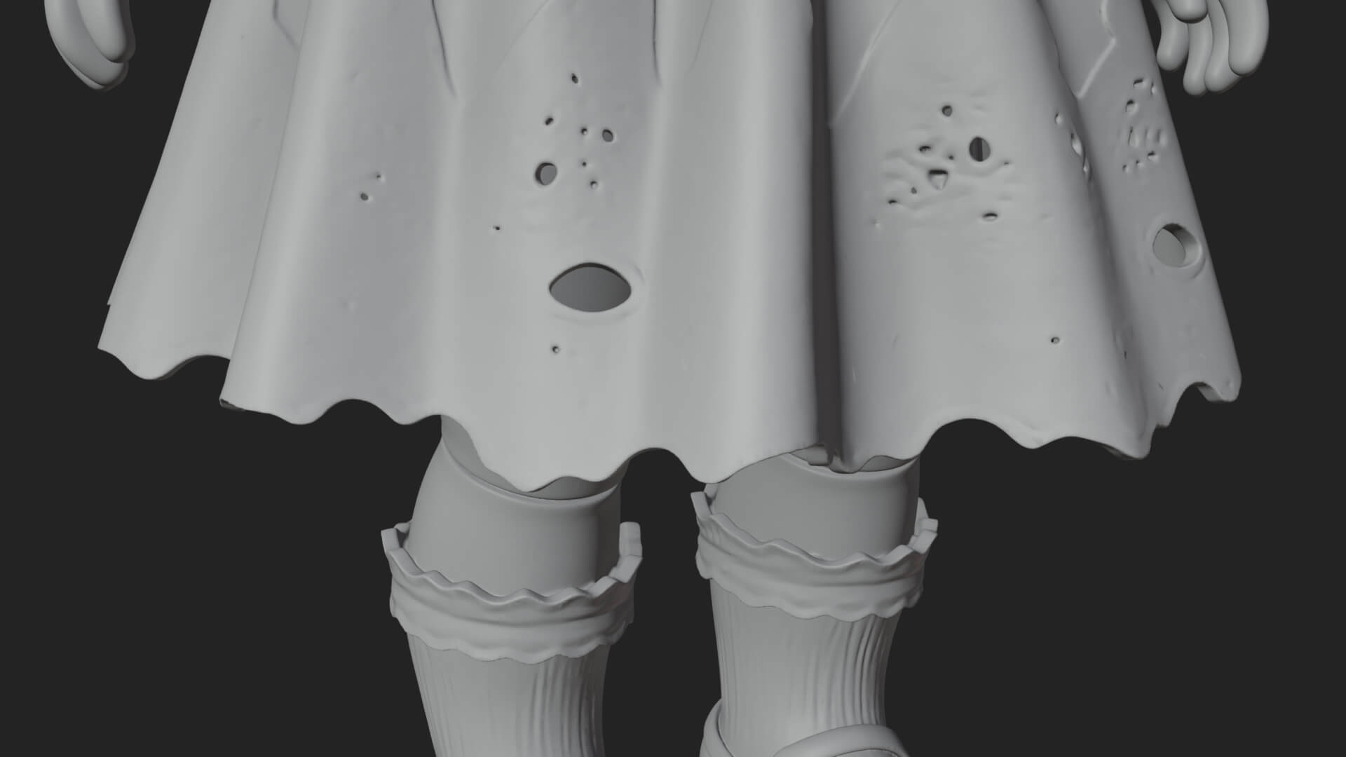 Haunted Porcelain Doll Statue Design 1 3D Print Model 3D Model