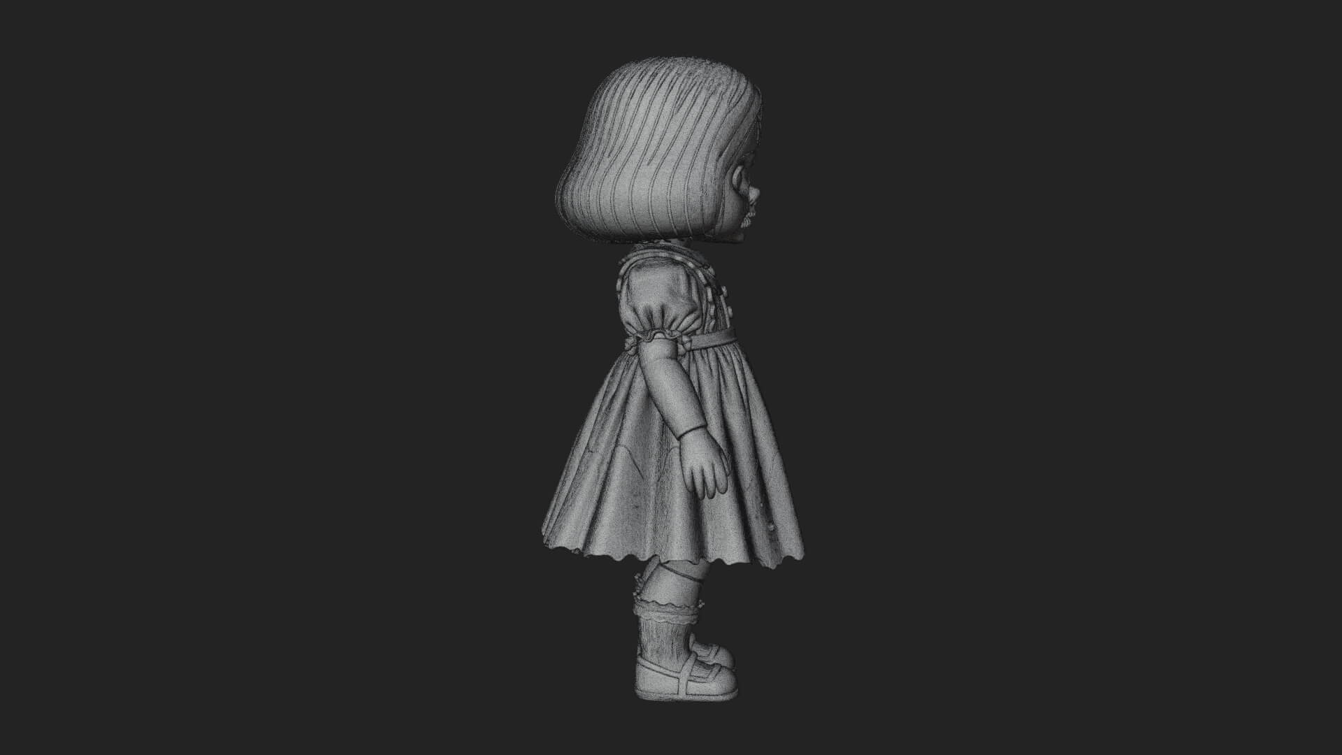 Haunted Porcelain Doll Statue Design 1 3D Print Model 3D Model