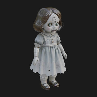Haunted Porcelain Doll Statue Design 1 3D Print Model