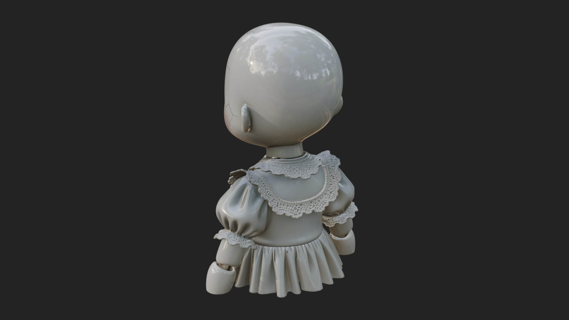 Haunted Porcelain Doll Statue Design 2 3D Print Model 3D Model