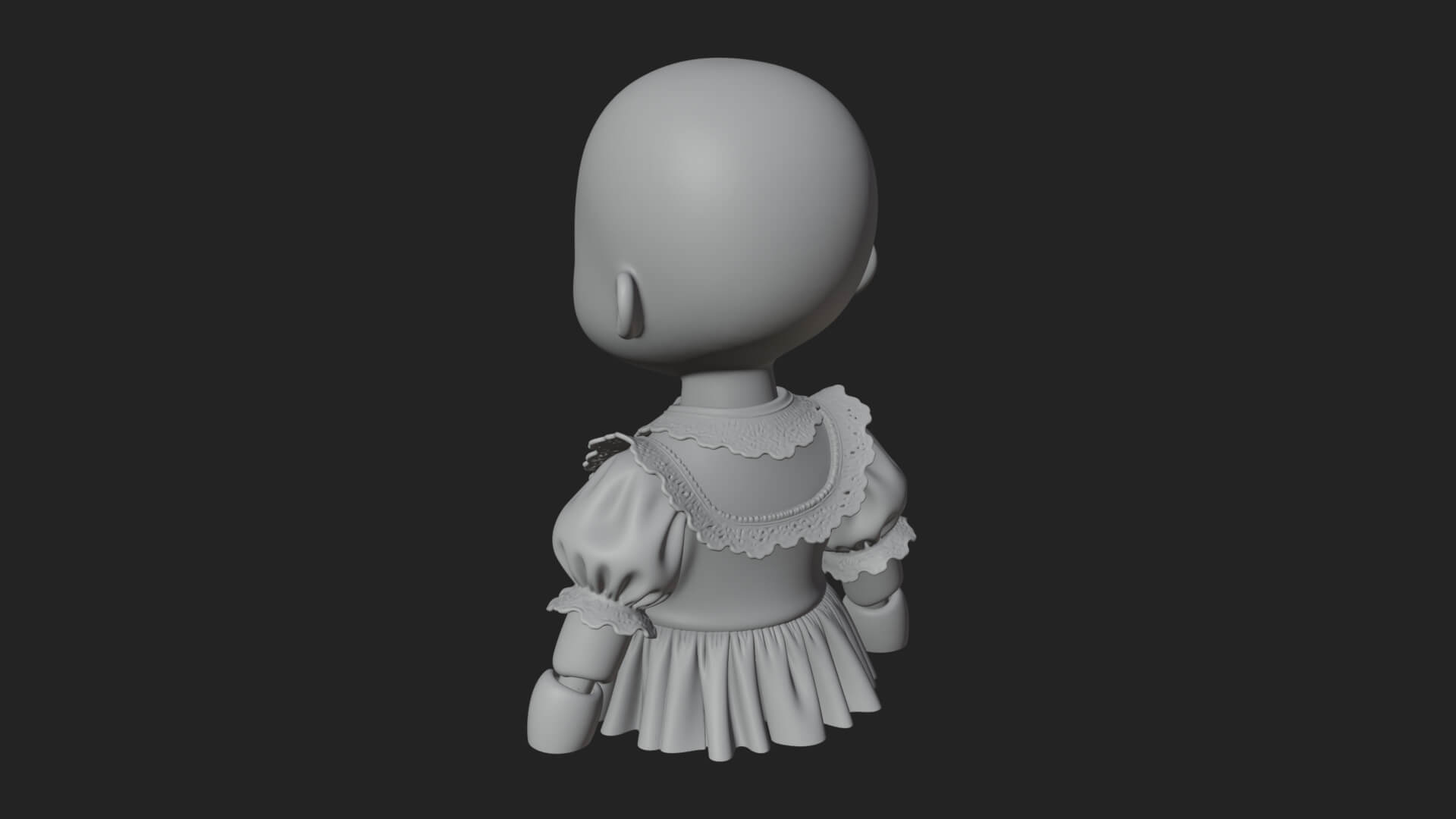 Haunted Porcelain Doll Statue Design 2 3D Print Model 3D Model