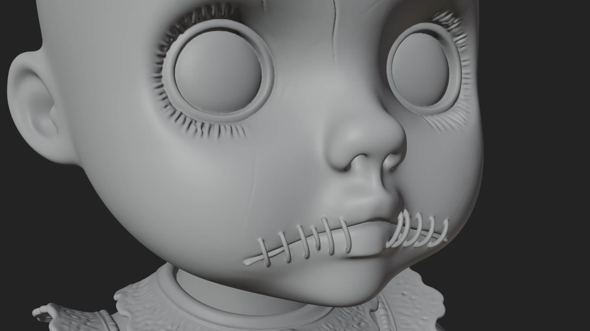 Haunted Porcelain Doll Statue Design 2 3D Print Model 3D Model
