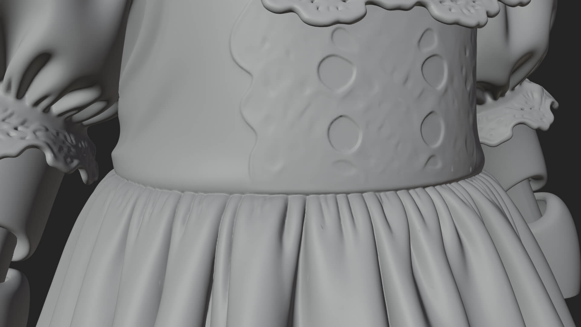 Haunted Porcelain Doll Statue Design 2 3D Print Model 3D Model