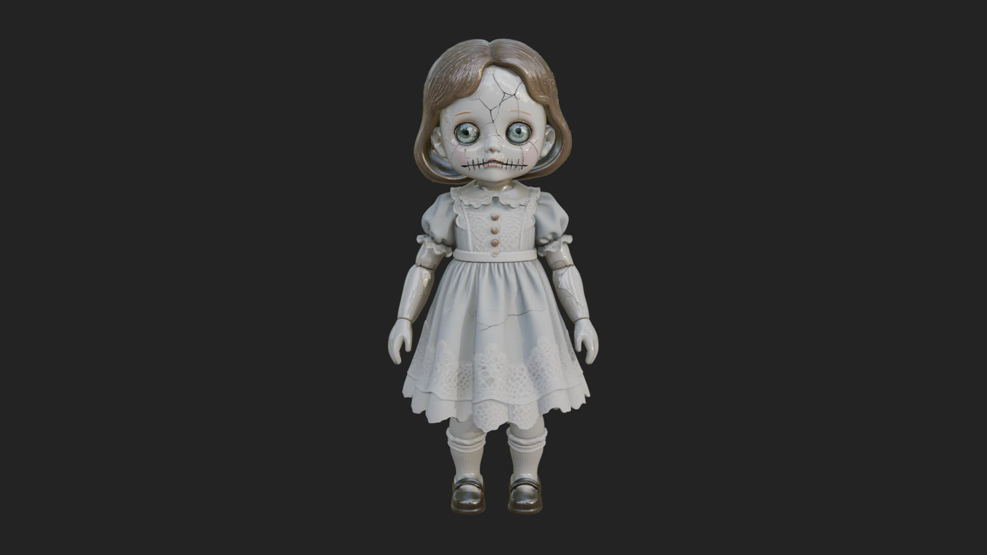 Haunted Porcelain Doll Statue Design 3 3D Print Model 3D Model