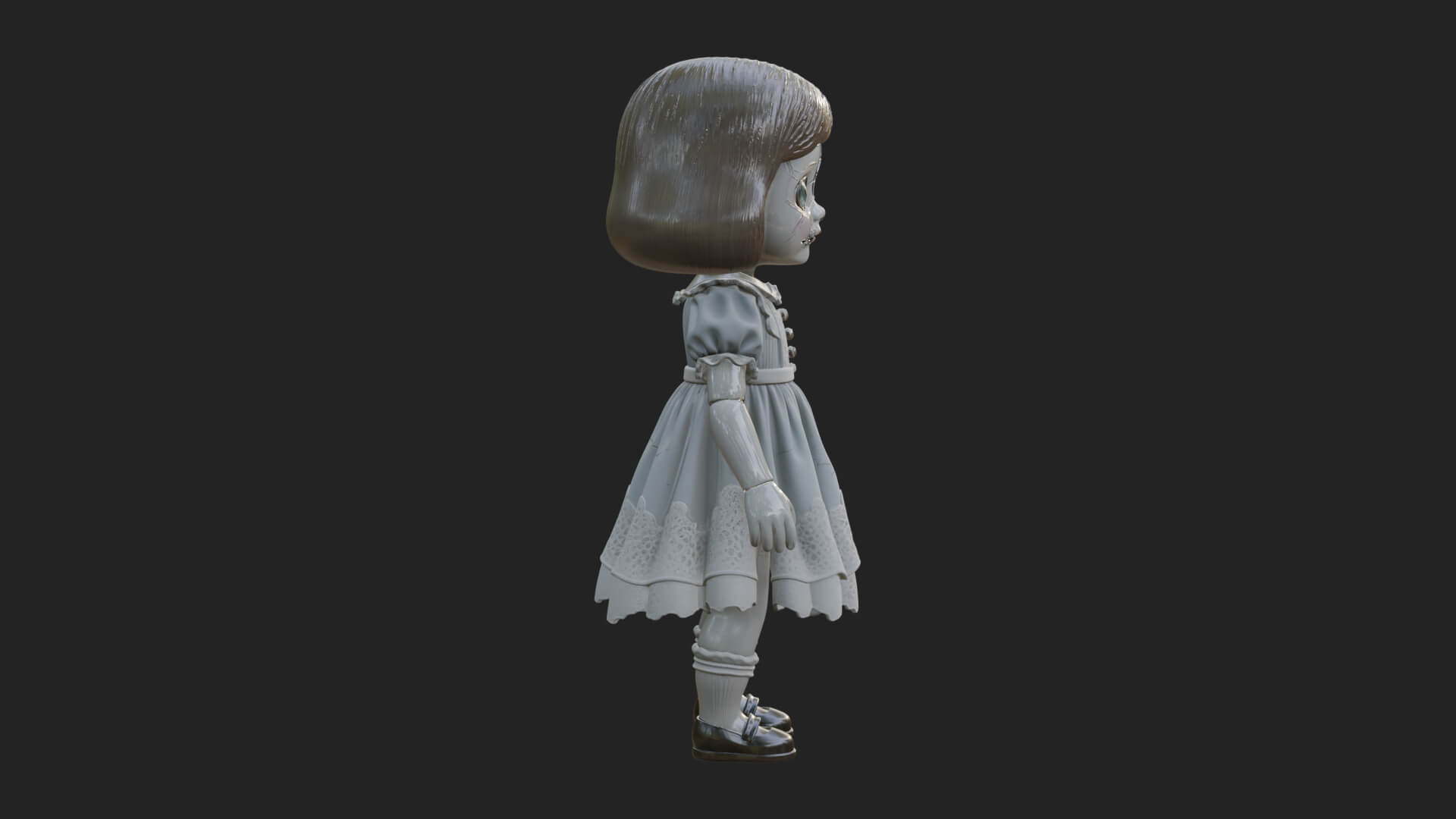 Haunted Porcelain Doll Statue Design 3 3D Print Model 3D Model