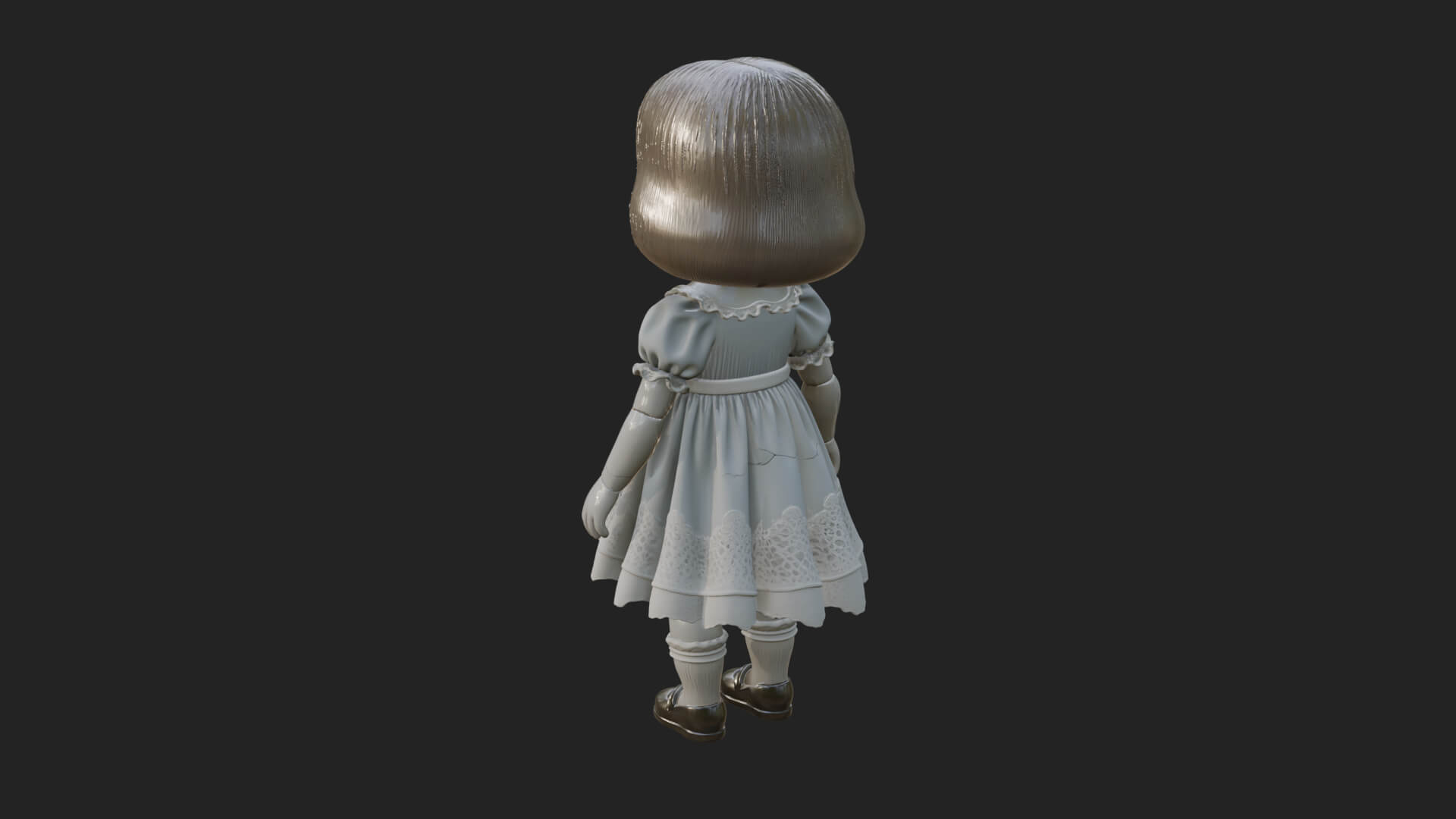 Haunted Porcelain Doll Statue Design 3 3D Print Model 3D Model