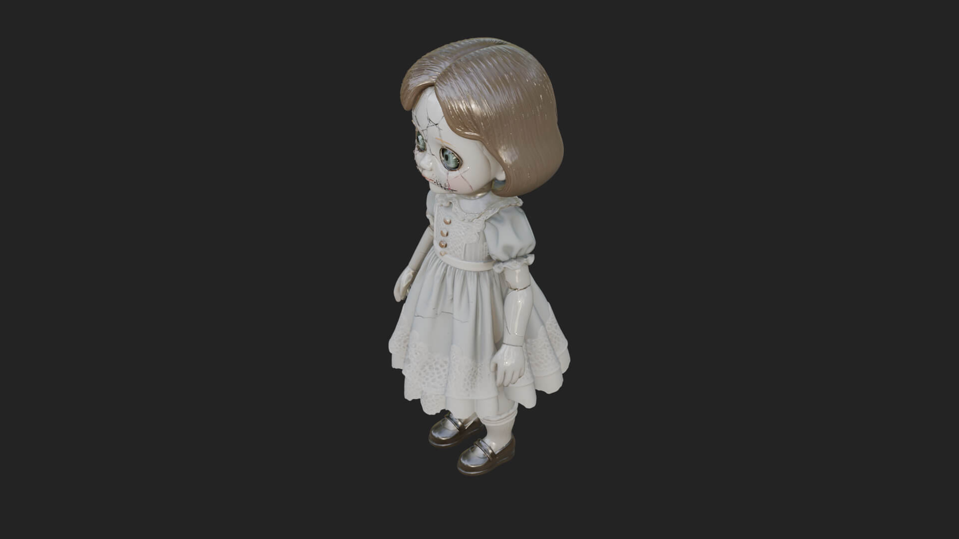 Haunted Porcelain Doll Statue Design 3 3D Print Model 3D Model