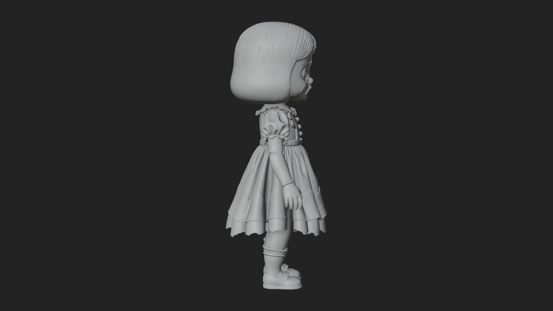 Haunted Porcelain Doll Statue Design 3 3D Print Model 3D Model