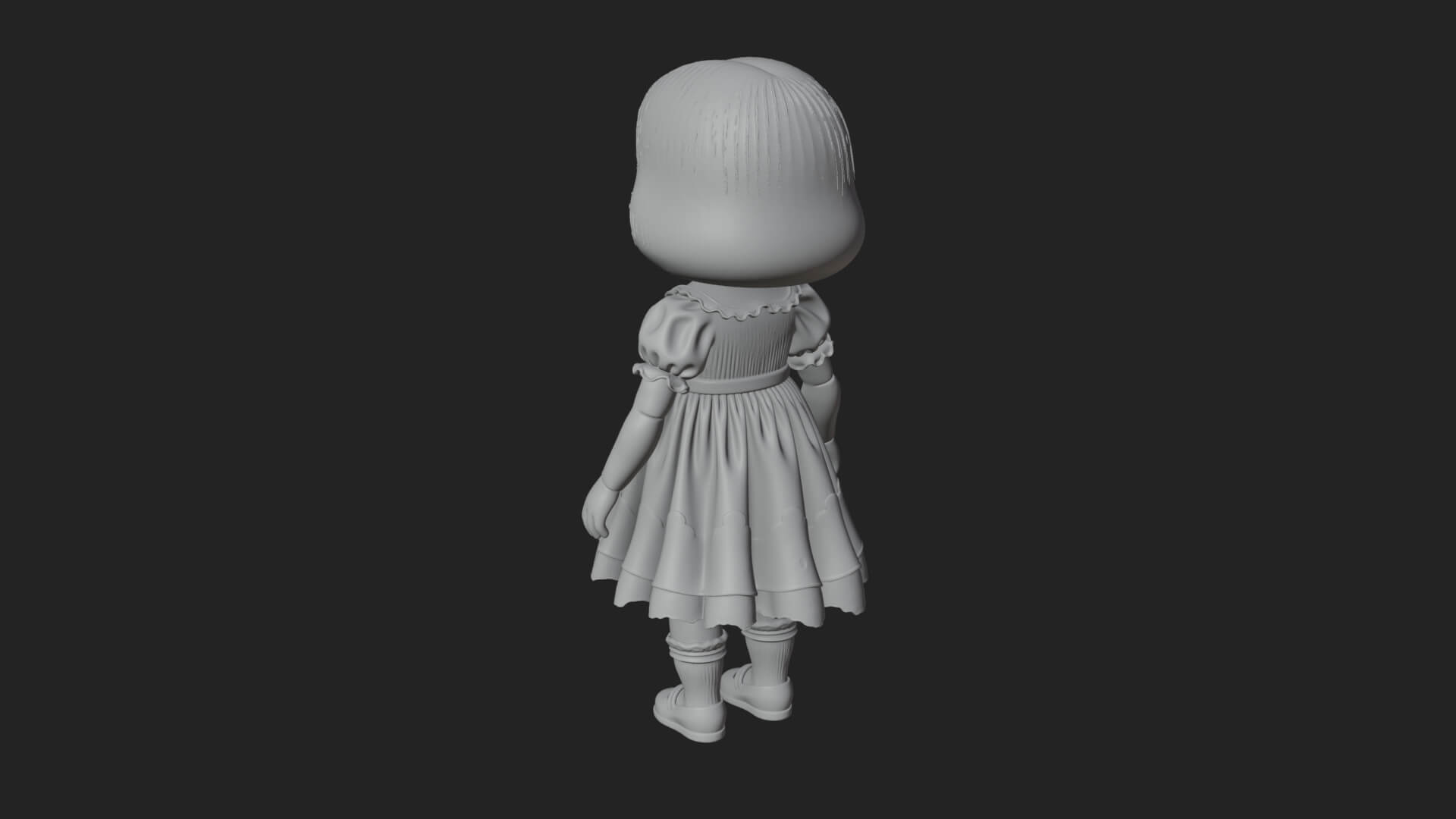 Haunted Porcelain Doll Statue Design 3 3D Print Model 3D Model