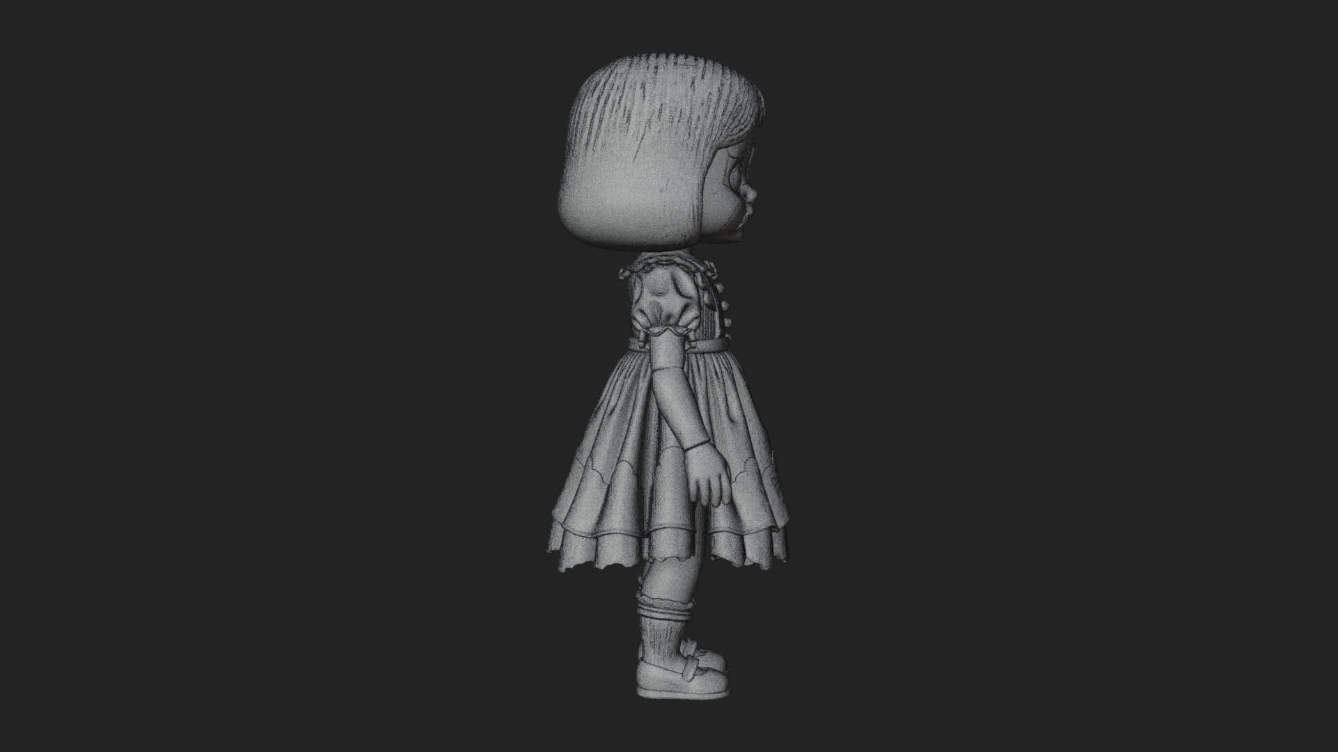 Haunted Porcelain Doll Statue Design 3 3D Print Model 3D Model