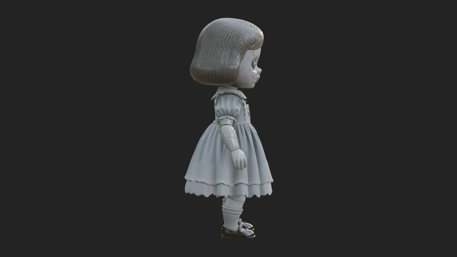 Haunted Porcelain Doll Statue Design 4 3D Print Model 3D Model