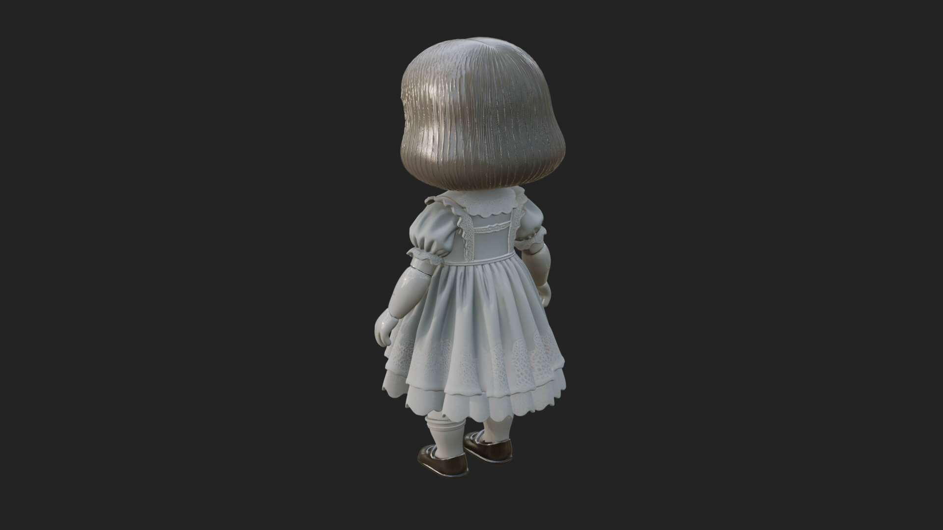 Haunted Porcelain Doll Statue Design 4 3D Print Model 3D Model