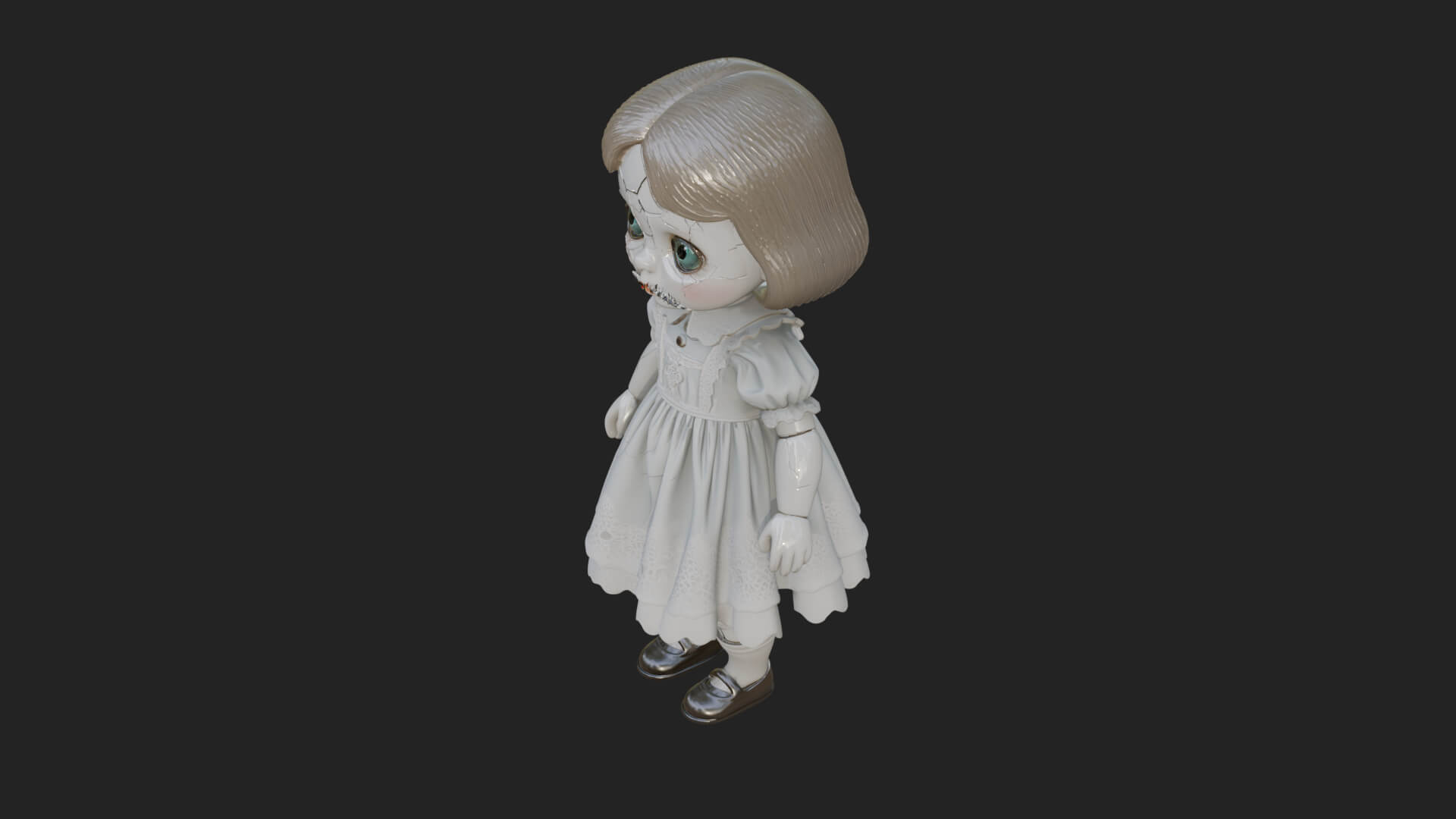 Haunted Porcelain Doll Statue Design 4 3D Print Model 3D Model