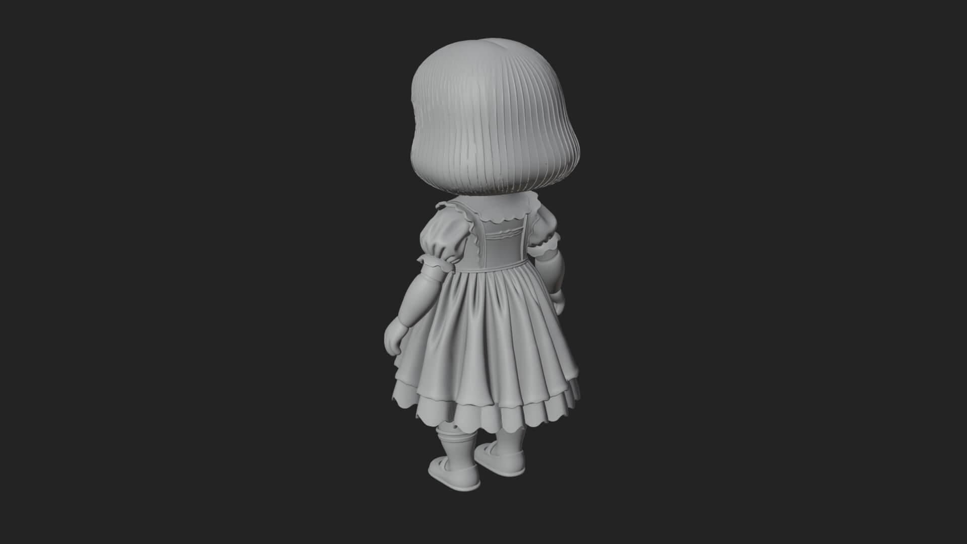 Haunted Porcelain Doll Statue Design 4 3D Print Model 3D Model