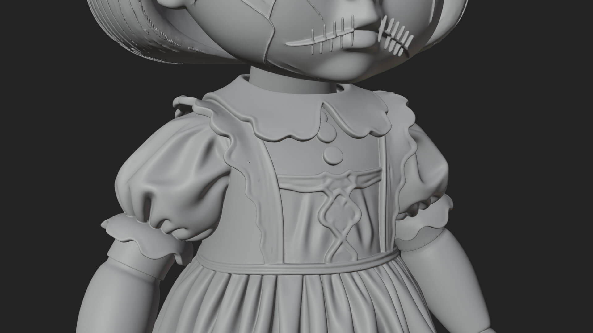Haunted Porcelain Doll Statue Design 4 3D Print Model 3D Model