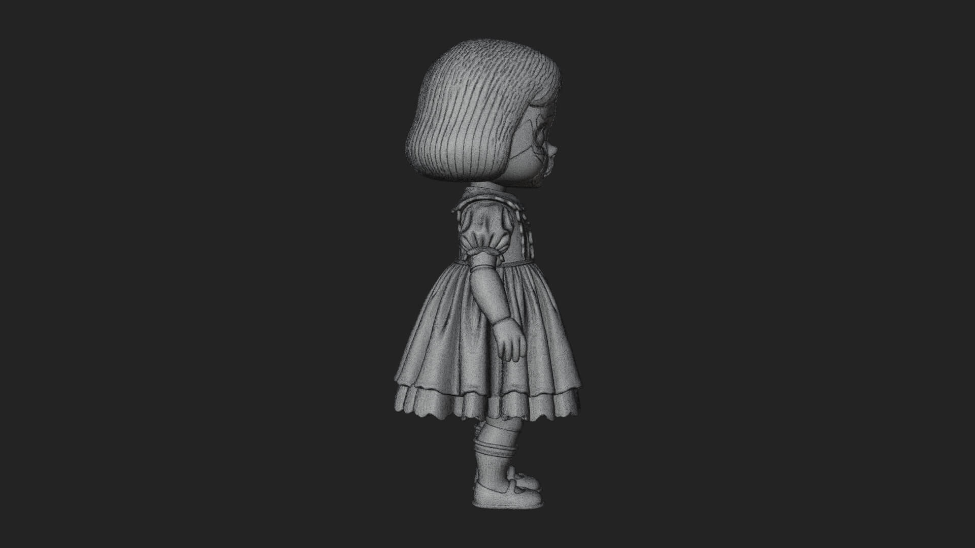 Haunted Porcelain Doll Statue Design 4 3D Print Model 3D Model