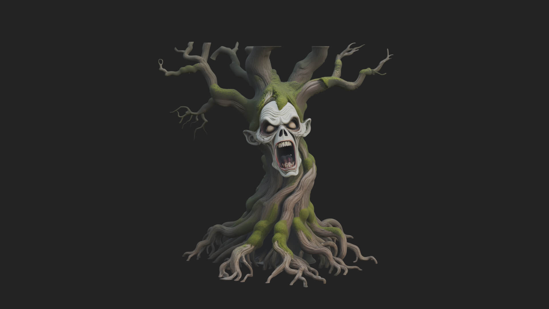 Haunted Tree Monster Statue Design 1 3D Print Model 3D Model