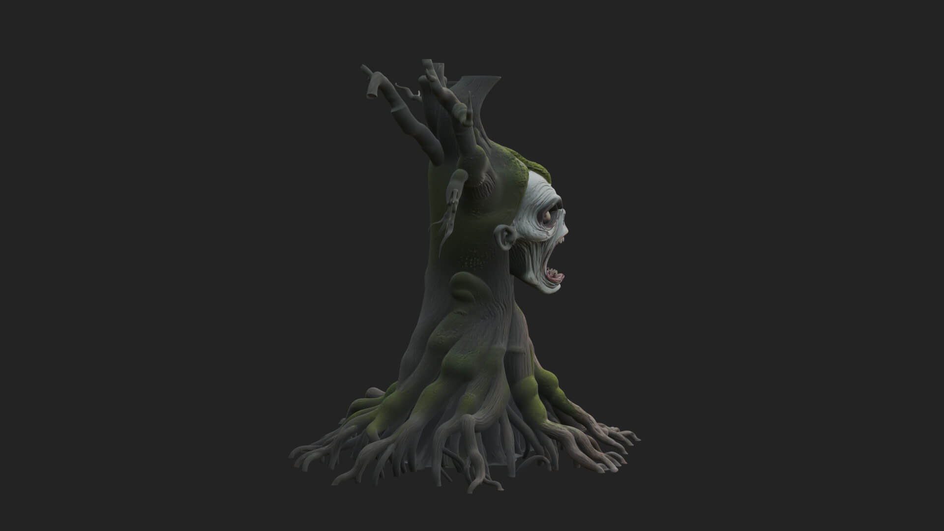 Haunted Tree Monster Statue Design 1 3D Print Model 3D Model
