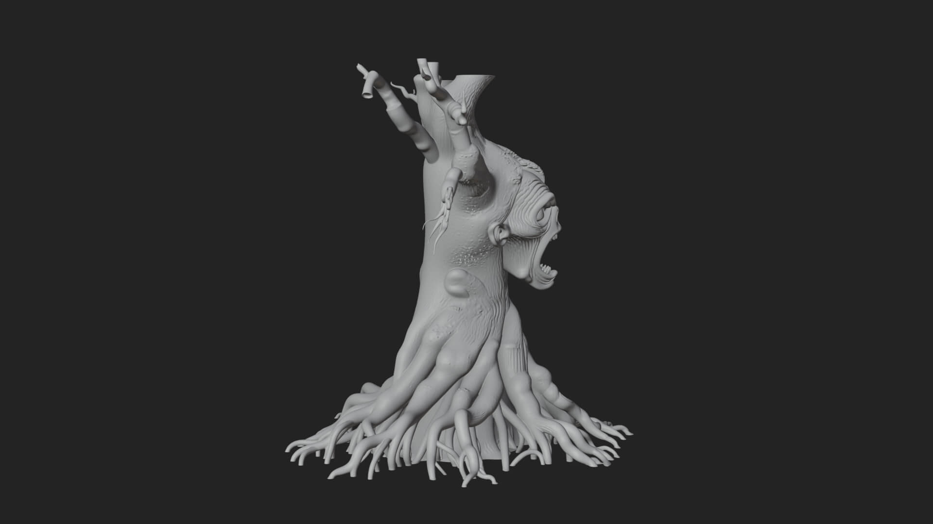 Haunted Tree Monster Statue Design 1 3D Print Model 3D Model