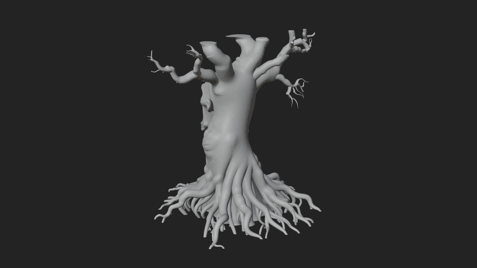 Haunted Tree Monster Statue Design 1 3D Print Model 3D Model
