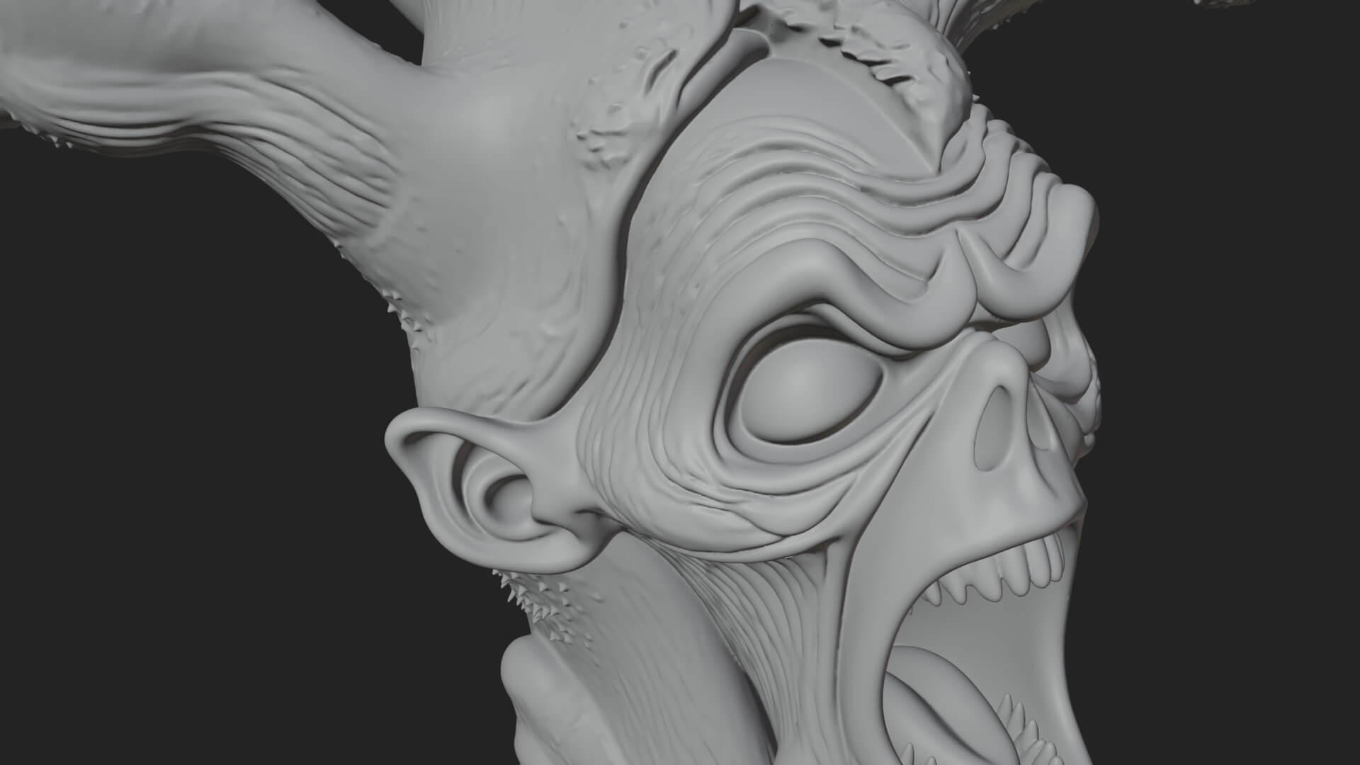Haunted Tree Monster Statue Design 1 3D Print Model 3D Model