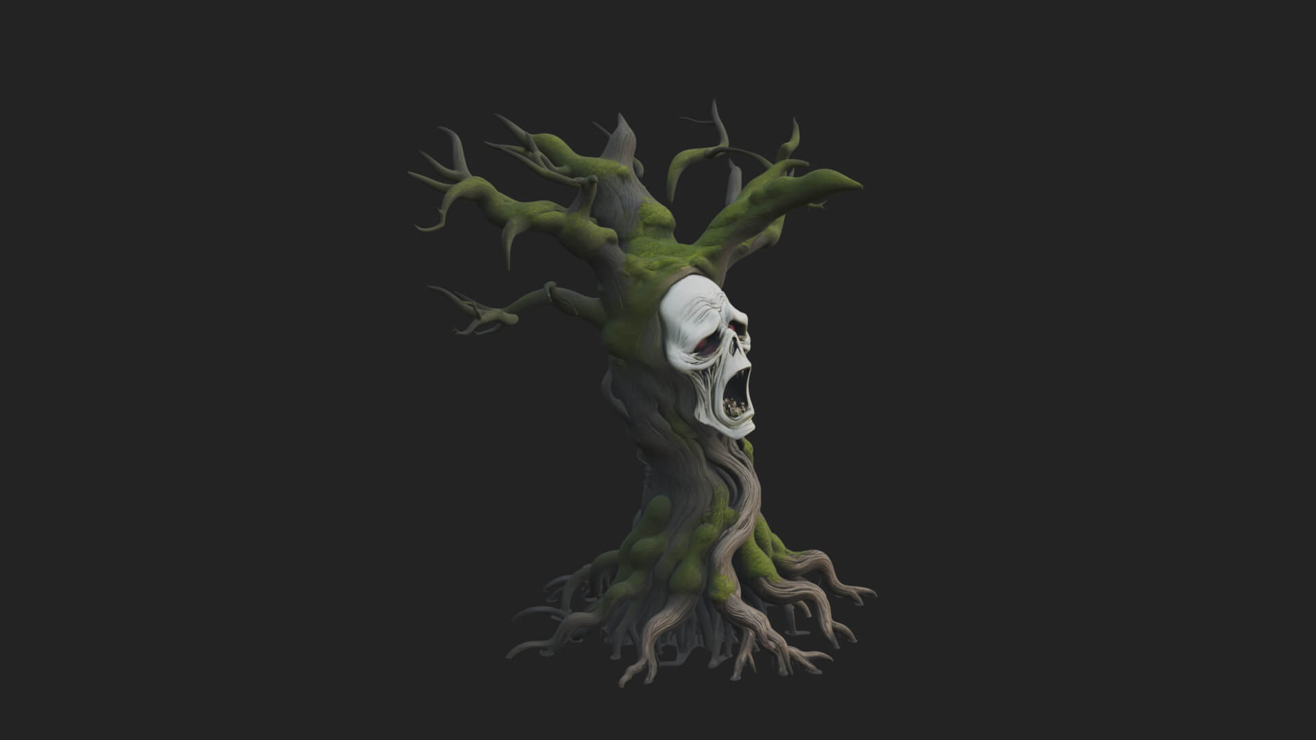 Haunted Tree Monster Statue Design 2 3D Print Model 3D Model