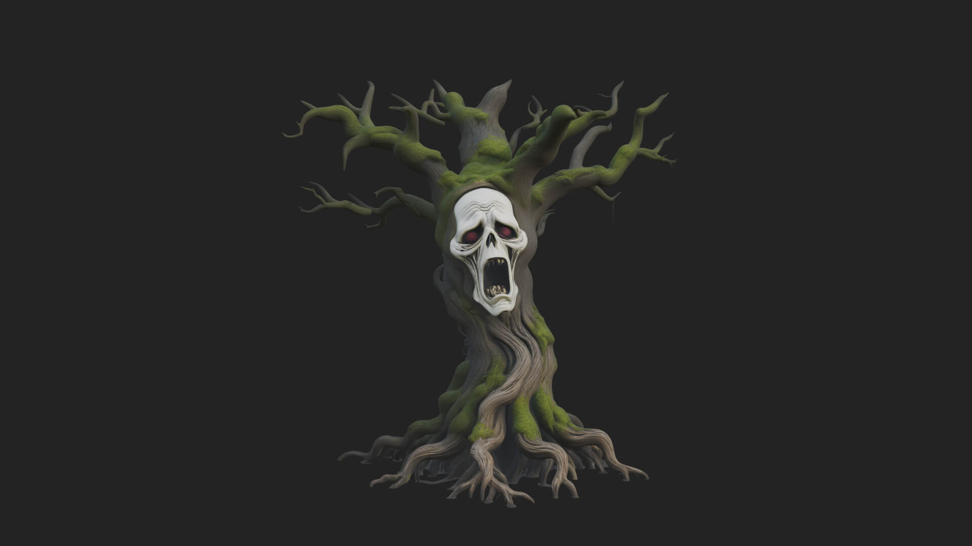 Haunted Tree Monster Statue Design 2 3D Print Model 3D Model