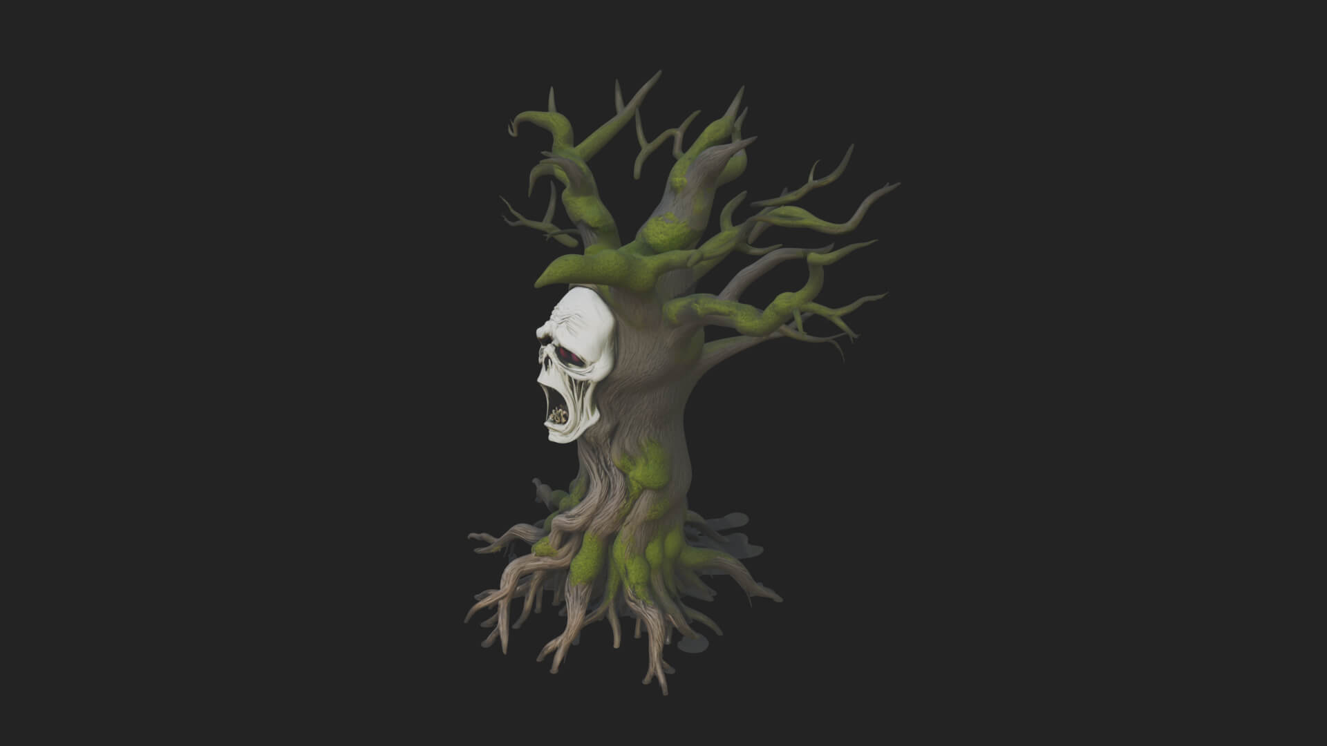 Haunted Tree Monster Statue Design 2 3D Print Model 3D Model