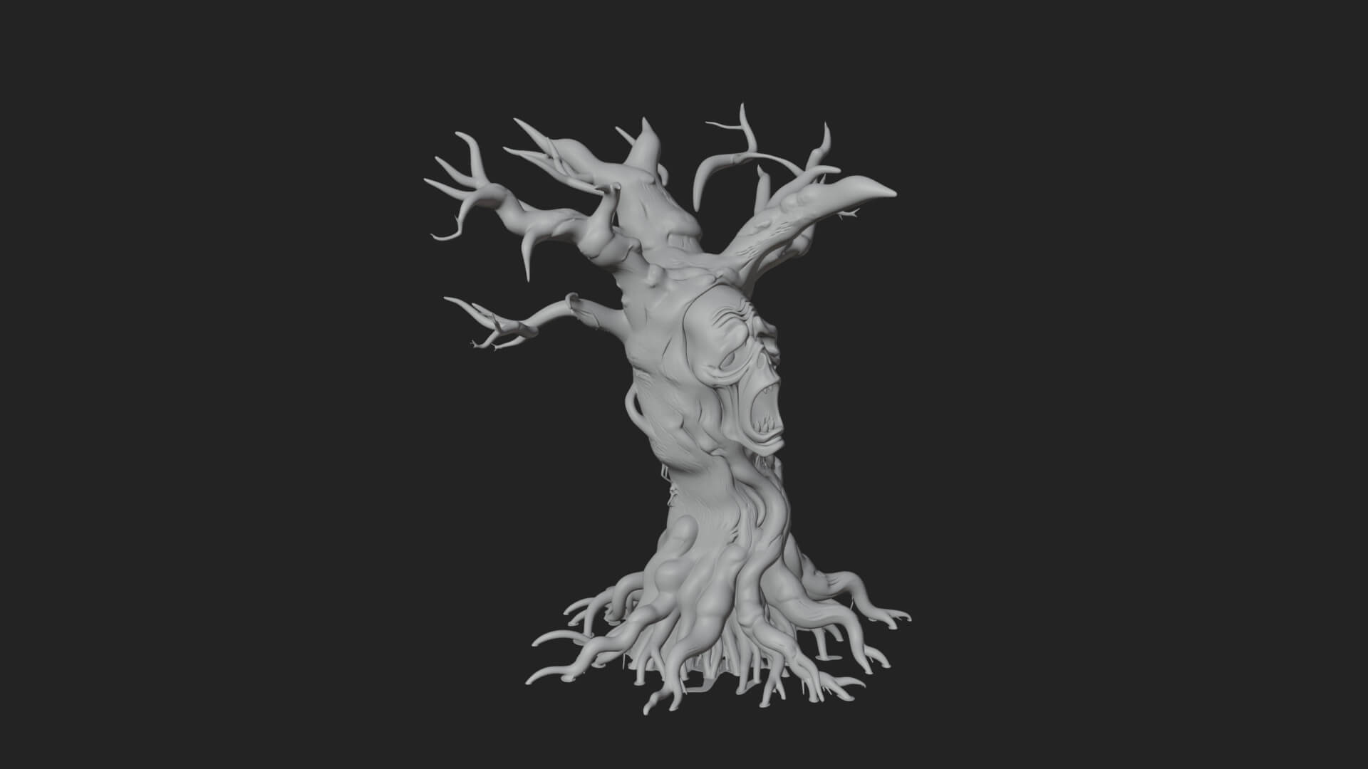 Haunted Tree Monster Statue Design 2 3D Print Model 3D Model