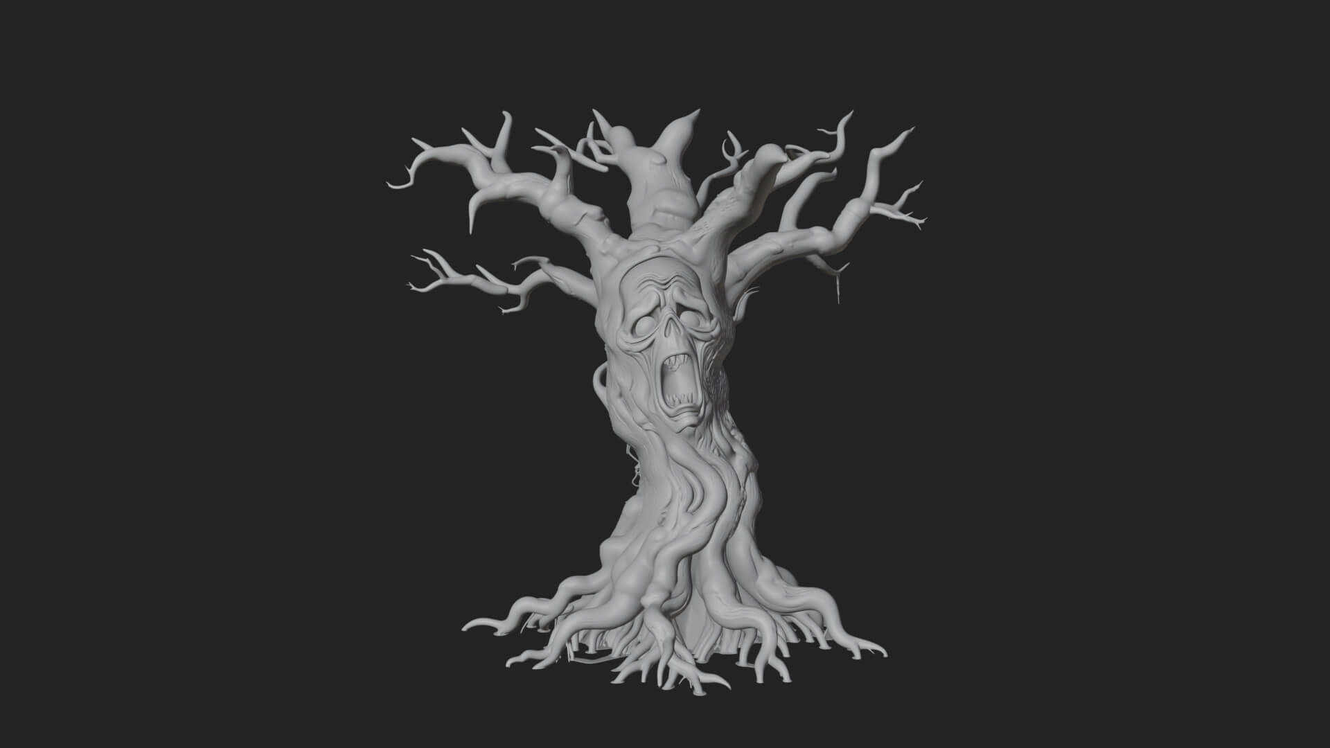 Haunted Tree Monster Statue Design 2 3D Print Model 3D Model