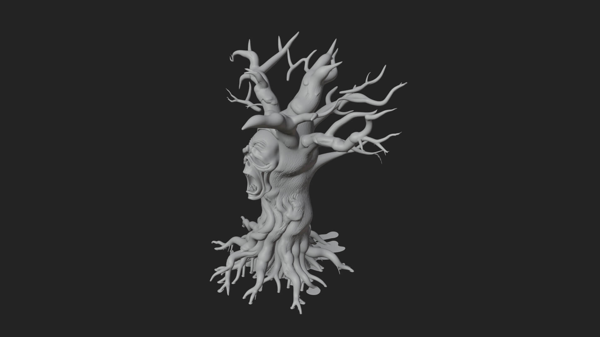 Haunted Tree Monster Statue Design 2 3D Print Model 3D Model