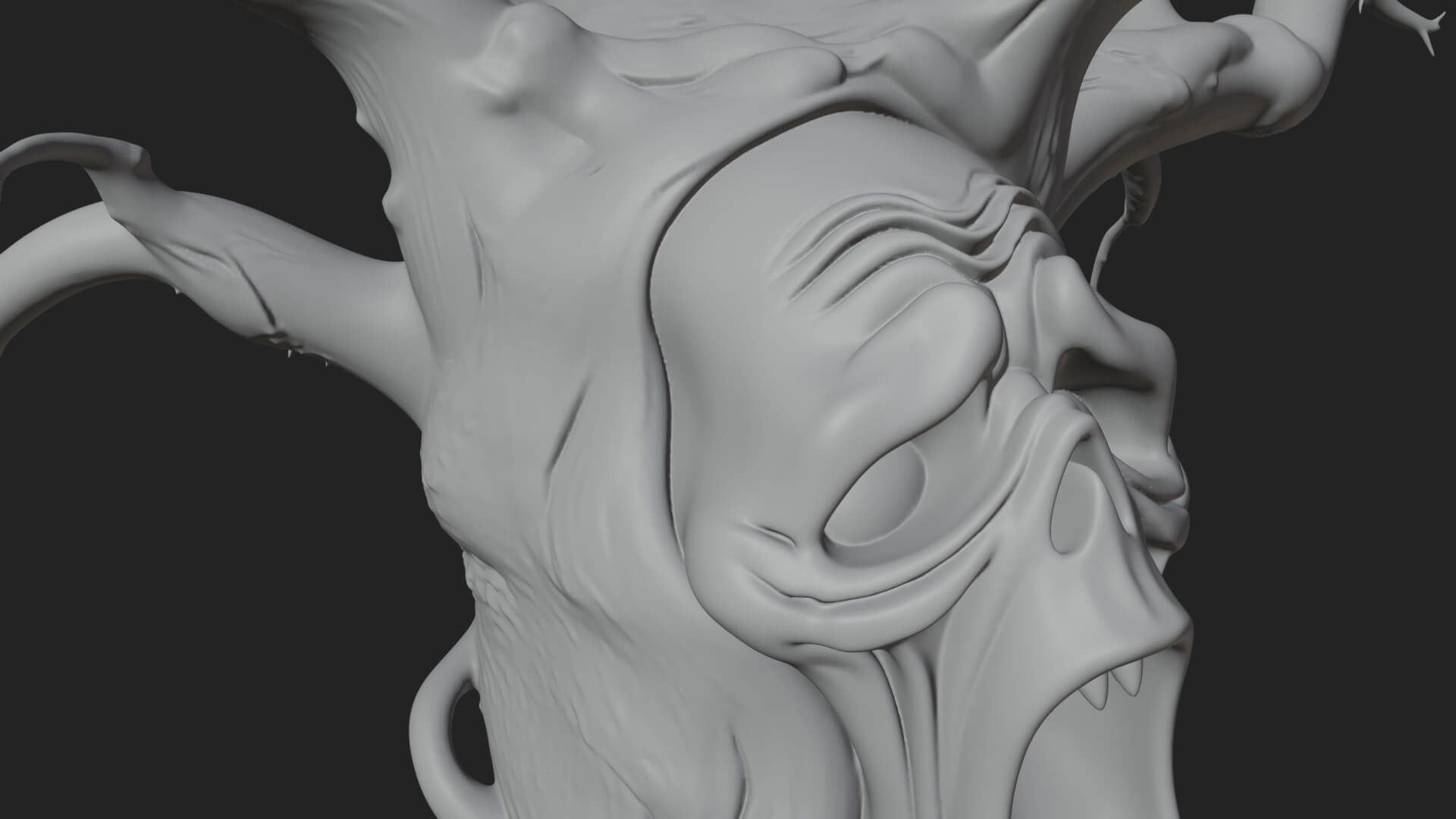 Haunted Tree Monster Statue Design 2 3D Print Model 3D Model