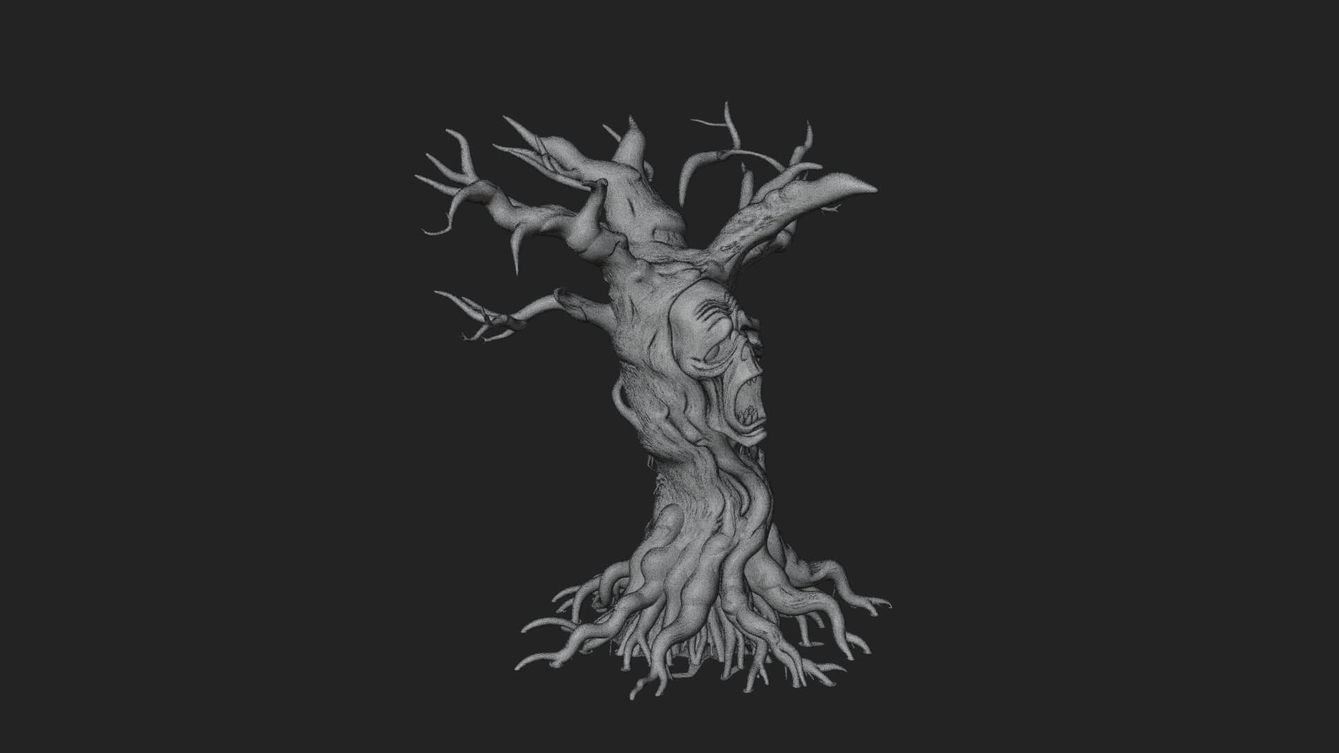Haunted Tree Monster Statue Design 2 3D Print Model 3D Model